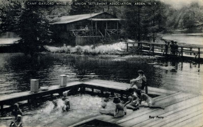 Camp Caylord white postcard